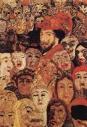 James Ensor Portrait of the Artist Sur rounded by Masks oil painting on canvas